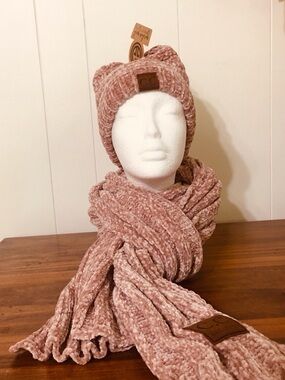 Scarf and Cap, Girlie Girl Brand in Rose